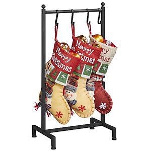 Freestanding Metal Christmas Stocking Holder Stand w/ 4 Hooks (Black) $22.78 + Free Shipping w/ Prime or on $35+