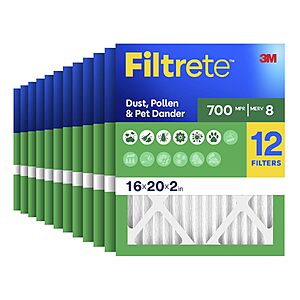 12-Pack 16x20x2 Filtrete MERV 8 MPR 700 Air Filters $65.35 w/ S&S ($5.45/each) or less + Free Shipping