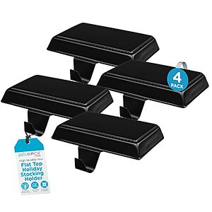 4-Pack BirdRock Home Iron Flat Top Christmas Stocking Holders for Mantle (Black) $14.95 + Free Shipping w/ Prime or on $35+
