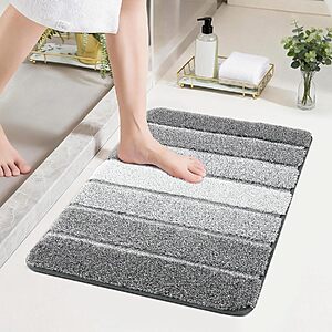 COSY HOMEER 24"x17" Shaggy Bath Mat (Grey) $5.39 & More + Free Shipping w/ Prime or on $35+