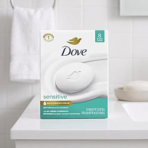 [SnS] $7.87 | 8-Pack 3.75-Oz Dove Beauty Bar Soap Sensitive at Amazon (98.4￠ each)