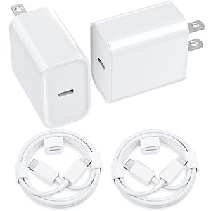 2-Pack 20W Baoota Iphone Wall Charger w/ 6' MFi Certified Lightning Cable $8.99 + Free Shipping w/ Prime or on $35+