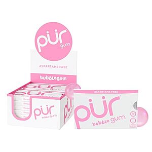 [SnS] $7.43 | 12-Pack 9-Count PUR Gum Bubblegum at Amazon
