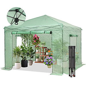 Ainfox 8'x8' Instant Pop-Up Walk-In Greenhouse $65.00 + Free Shipping