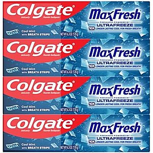 [SnS, AC] $32.70* | 5 × 4-Pk 6.3-Oz Colgate MaxFresh Cool Mint Toothpaste ($6.54 each) at Amazon