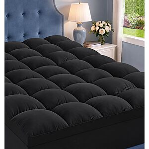 ELEMUSE Queen Black Thick Pillow Mattress Topper $32.91 AC