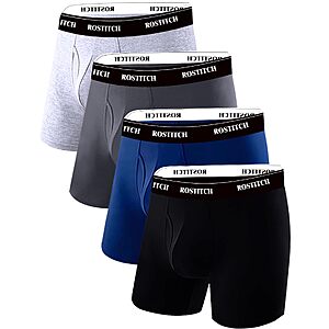 $12.74 PRIME  Mens Size Large Only 4 count pack of Men's underwear Cotton Boxer Briefs