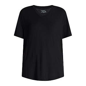 Time and Tru Women's V-Neck Short Sleeve Tunic Tee T-shirt (Black) $2.36 + Free Shipping w/ Walmart+ or on $35+