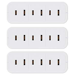 $7 FS Walmart+ by Prime 3x 3 Outlet Tap Polarized Swivel Wall Outlet Extender, 180 Degree 2-Prong to 2-prong Adapter Converters