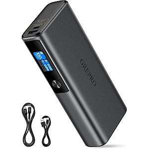 PRIME MEMBERS: GREPRO 100W Laptop Power Bank, 20000mAh 130W Total Aluminum Alloy USB C Fast Charging Portable Charger $29.99 AC + Free Shipping
