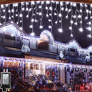 66FT 670 LED Christmas Lights (Cool White) 148 Ice Drops, 12 Modes with Timer, Memory $19.49 AC