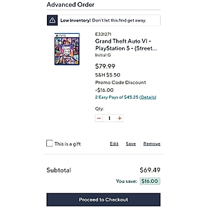 GTA 6 - $69.49 | PS5 & Xbox Series X