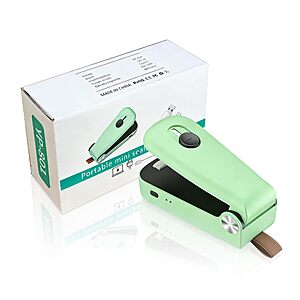 NEATEST Mini Bag Sealer, Upgraded USB Rechargeable 3 Heat Levels Chip Bag Sealer Green $5.99
