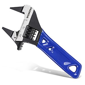 Prime Members: WORKPRO 4" Stubby Adjustable Wrench w/ Thin Jaws (Blue) $8.54 + Free Shipping