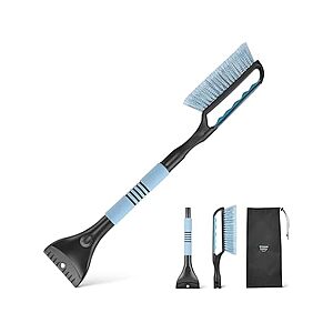 Amazon Basics Snow Brush with Ice Scraper, Ergonomic Grip,Black,Blue 26.18” (66.5cm) inches $8.99