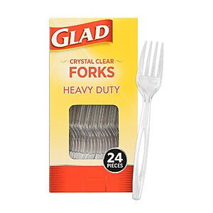 24-Count Glad Crystal Clear Plastic Forks $1.51 w/ S&S + Free Shipping w/ Prime or on orders over $35