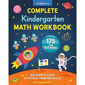 [AC] $6.96 | Complete Kindergarten Math Workbook: 175 Fun Activities to Build Math, Logic, and Critical Thinking Skills at Amazon