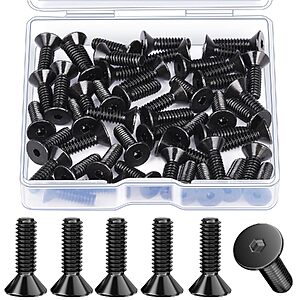 50-Count Gootaimi #6-32 x 1/2" Flat Head Socket Cap Screws, Grade 10.9 Carbon Steel (Black Oxide) $1.88 + Free Shipping w/ Prime or on $35+