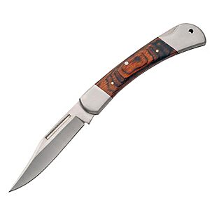 4" Blade Lockback Folding Pocket Knife w/ Pakka Wood Handle $4.75 + Free Shipping w/ Prime or on $35+