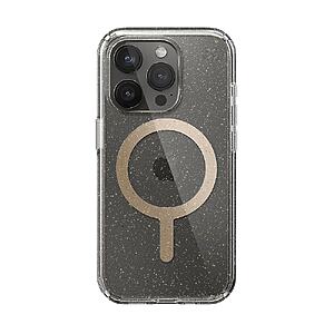 $4.99, FS, Speck - Presidio Lux Case with MagSafe for Apple iPhone 15 Pro - Clear/Gold Glitter