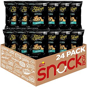 Stacy’s Pita Chips, Sea Salt, No Artificial Colors or Flavors, 1.5 Oz (Pack of 24)~$17.08 With S&S @ Amazon