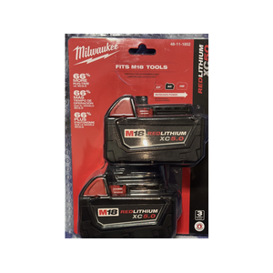 2-Pack Milwaukee M18 REDLITHIUM XC 5.0Ah Lithium-Ion Extended Capacity Battery 48-11-1852 + Free Shipping w/ Prime $107.99