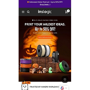 INSlogic Filament 50% off 10 rolls Holloween sales8n