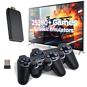 Retro Game Console, Retro Gaming Console with Built-in 9 Emulators, 25350+Games, 4K HDMI Output, Dual 2.4GHz Wireless Controller, Plug and Play Video Game Console (Black) $28.74 AC