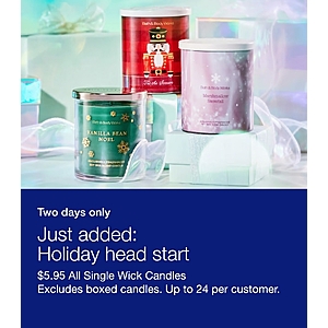 Single Wick Candles B&B