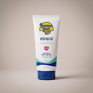 5-Oz Banana Boat SPF 50 Mineral Sunscreen Lotion $6.65 w/ S&S + Free Shipping w/ Prime or on $35+