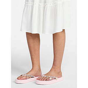 No Boundaries Women's Faux Suede Flip Flop Sandals w/ Shell Embellishments (Pink, Sizes 6-8, 10, 11) $5.45 + Free Shipping w/ Walmart+ or on $35+