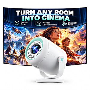 Nasin VF211 Portable 720p Native/1080p WiFi Bluetooth Mini Projector w/ Electric Focus $39.99 + Free Shipping