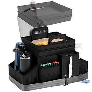 LUVHOMEE Car Organizers and Storage for Backseat & Front Seat - Collapsible Car Caddy w/Headrest Strap, Leakproof Cooler, Lid & Cup Holders $12.49