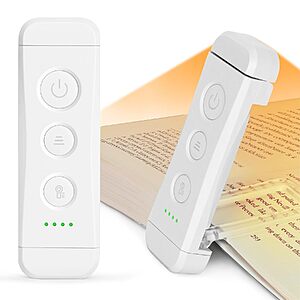 Glocusent USB Rechargeable Clip-On LED Book Light w/ 3 Color Modes & 5 Brightness Levels (White) $9 + Free Shipping w/ Prime or on $35+