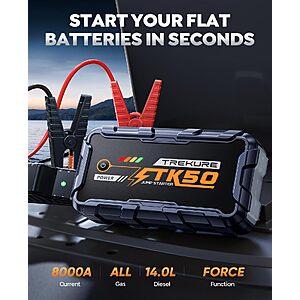 Amazon – TREKURE 8000A 26800mAh Car Battery Jump Starter - $35.39 w/ Code