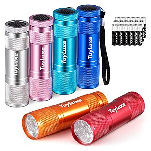 Amazon – TuyLuxe 6-Pack 9-LED Mini Flashlights w/ Lanyards - $9.99 w/ Code