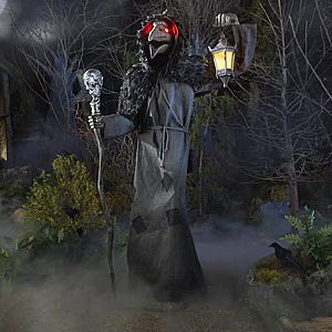 6.5' Animated LED Raven Grave & Bones Halloween Decoration $90 + Free Shipping