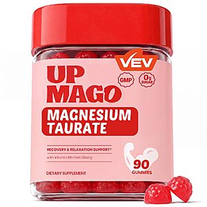 90-Count VEV UPMAGO Triple-Form Magnesium Gummies w/ Taurate, Malate, Bisglycinate, Tart Cherry Extract & Vitamin B6 $6.71 w/ S&S + Free Shipping w/ Prime or on $35+