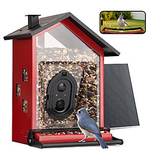 3.2L TT Nature Solar-Powered Metal Smart Bird Feeder w/ Camera $24.99 + Free Shipping w/ Prime or on $35+