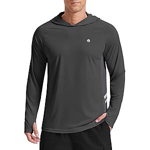 PINSPARK Sun Shirts for Men Long Sleeve UPF 50+ Fishing Hoodie Rash Guard $8.99 AC