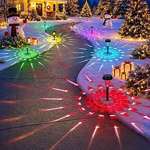 GIGALUMI Solar Christmas Lights Outdoor Waterproof Pathway Lights, 12 Pack $18.99 AC + Free Shipping