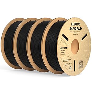 ELEGOO 4KG Rapid PLA Plus 3D Printer Filament 1.75mm Black  $38.66 + Free Shipping