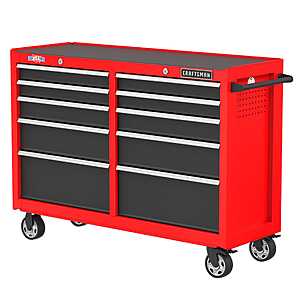 CRAFTSMAN 2000 Series 52-in W x 38.05-in H 10 -Drawer Steel Rolling Tool Cabinet ( Red ) | CMST98273RB $399