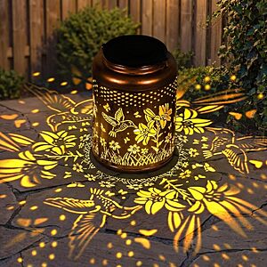 Lyeasw Garden Decor Hummingbird Solar Lanterns, 7 Inches Waterproof Hanging Lights $7.49 AC + Free Shipping /w Prime