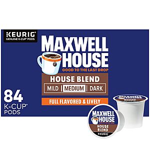 Maxwell House K-Cup® Coffee Pods, 84 ct Box, House Blend Medium Roast or Maxwell House K-Cup Coffee Pods, 84 ct Box, Breakfast Blend Mild Roast $27.83