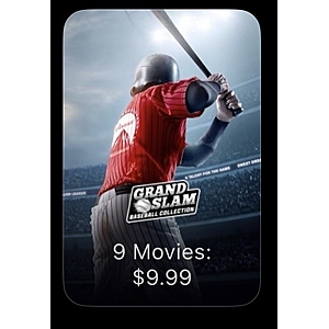 Apple TV Grand Slam Baseball Collection (9 Movies) $9.99
