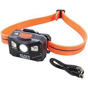 Klein Tools USB-C Rechargeable LED Headlamp w/ 3 Modes & 160° Pivoting Mount $32