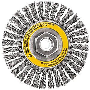 $14.44* | DEWALT Wire Wheel, Stainless, Stringer Bead , 4-Inch x 5/8-Inch, 11 HP, .020-Inch (DW49204) at Amazon