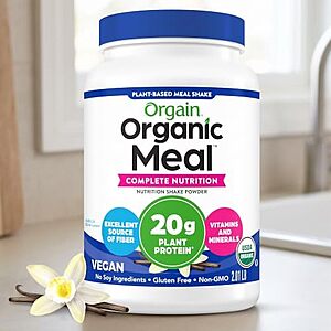 [SnS, AC] $19.67 | 2.01-Pound Orgain Organic Meal, Vegan Meal Replacement Protein Powder (Vanilla Bean) at Amazon