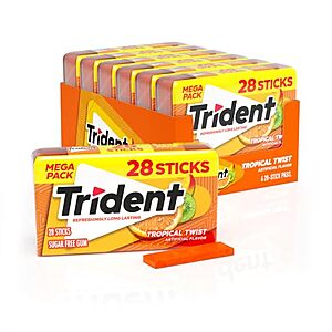 [SnS, AC] $10.23 | 6-Pack 28-Count Trident Sugar Free Gum (Tropical Twist) at Amazon